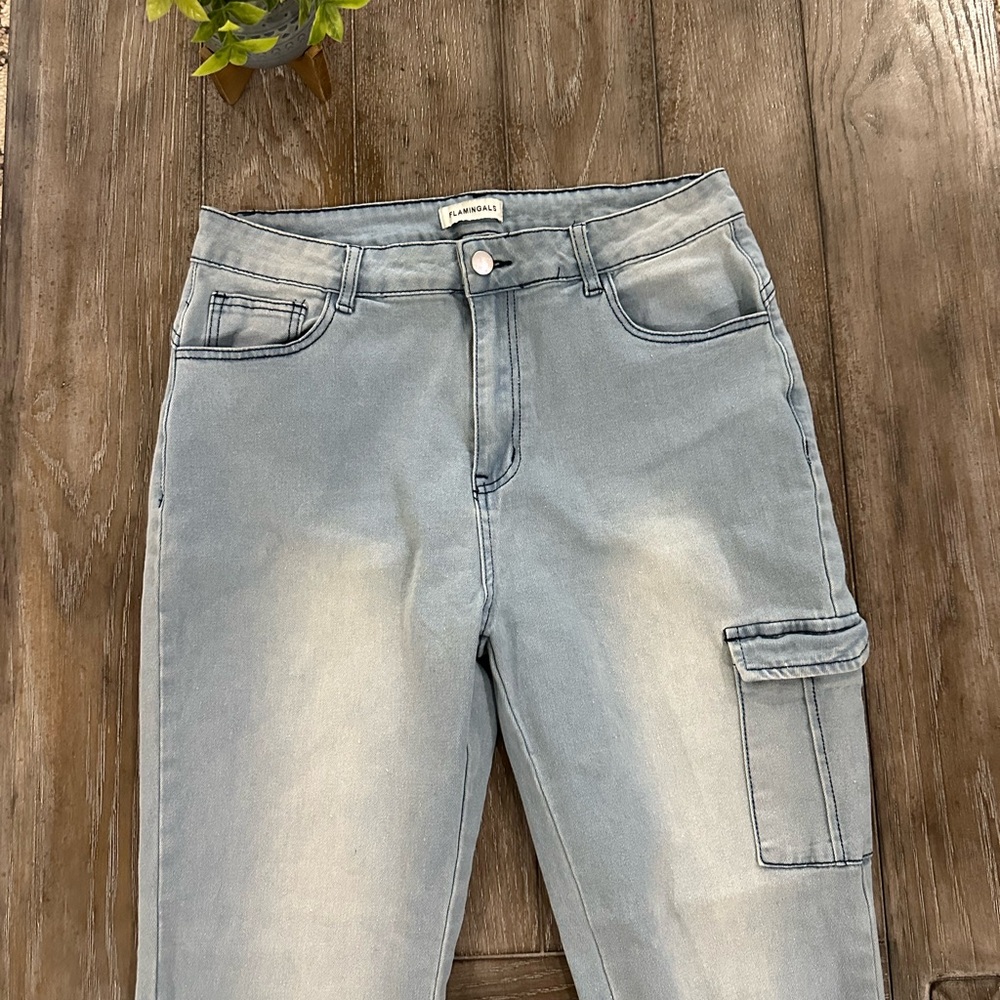 Flamingals Light Blue Straight Leg Jeans